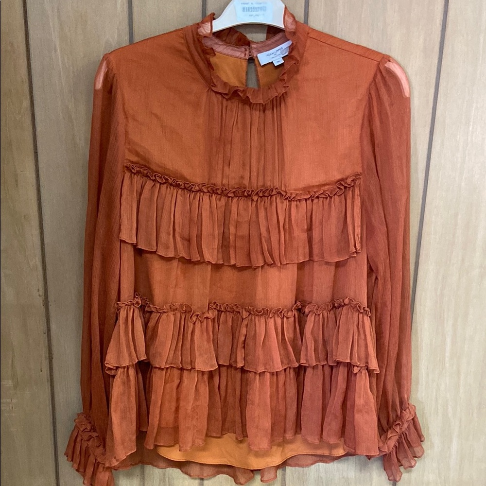 Women's Ruffled Orange Top